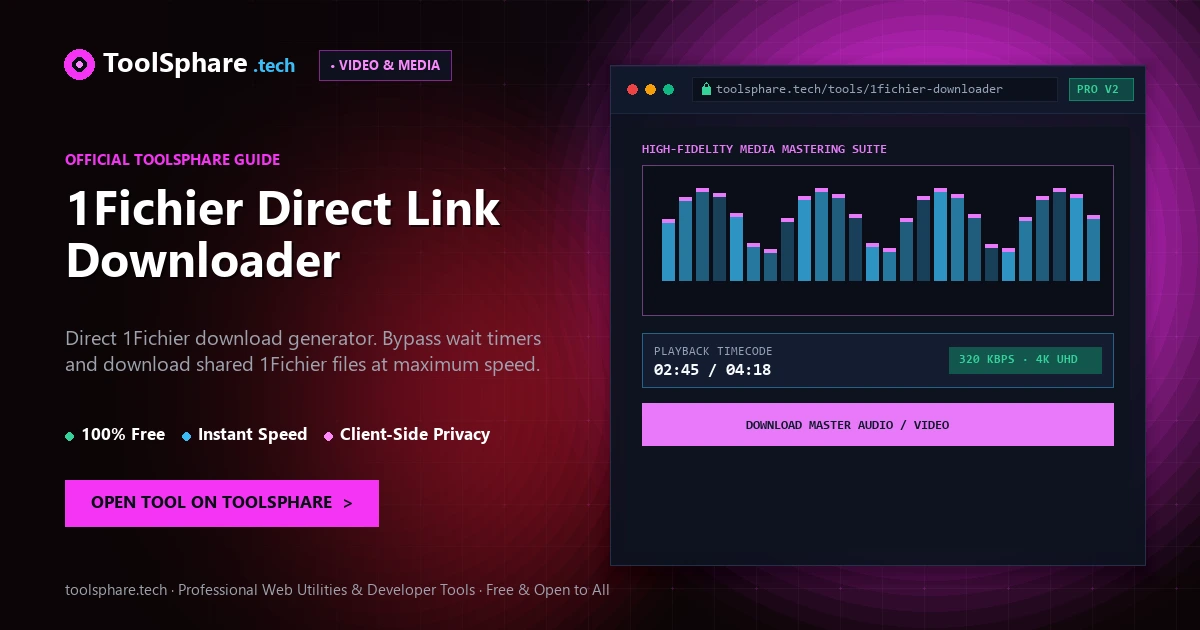 1Fichier Direct Link Downloader: free online guide - ToolSphare Guide