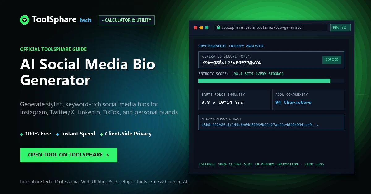 AI Social Media Bio Generator: free online guide - ToolSphare Guide