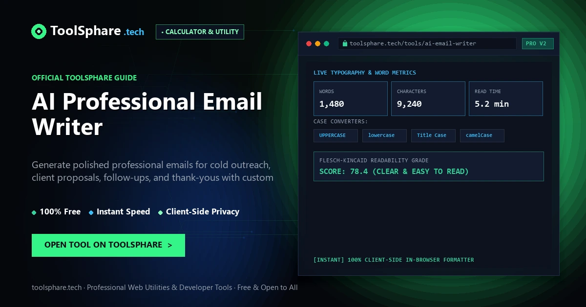 AI Professional Email Writer: free online guide - ToolSphare Guide