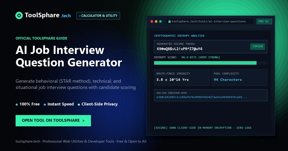AI Job Interview Question Generator: free online guide - ToolSphare Guide