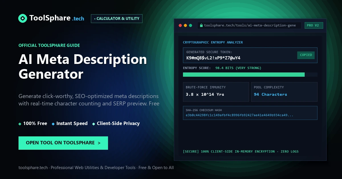 AI Meta Description Generator: free online guide - ToolSphare Guide
