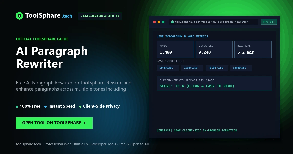 AI Paragraph Rewriter: free online guide - ToolSphare Guide