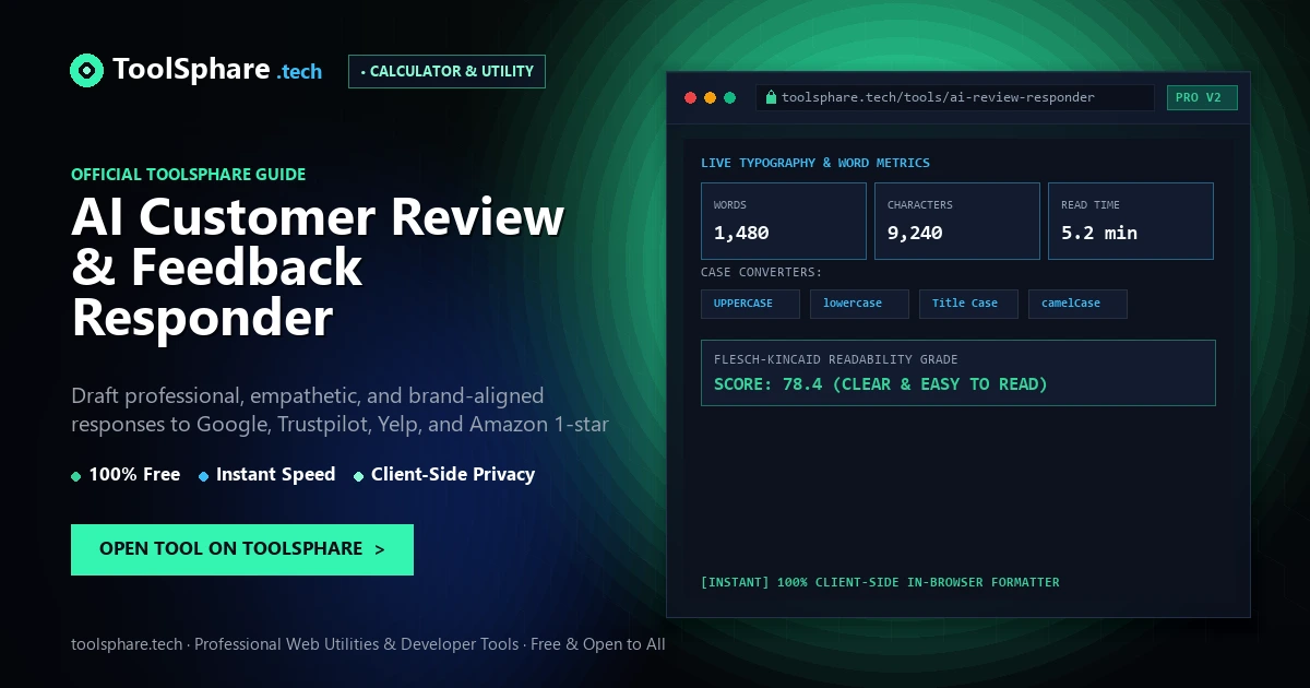 AI Customer Review & Feedback Responder: free online guide - ToolSphare Guide