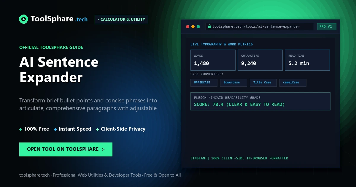 AI Sentence Expander: free online guide - ToolSphare Guide
