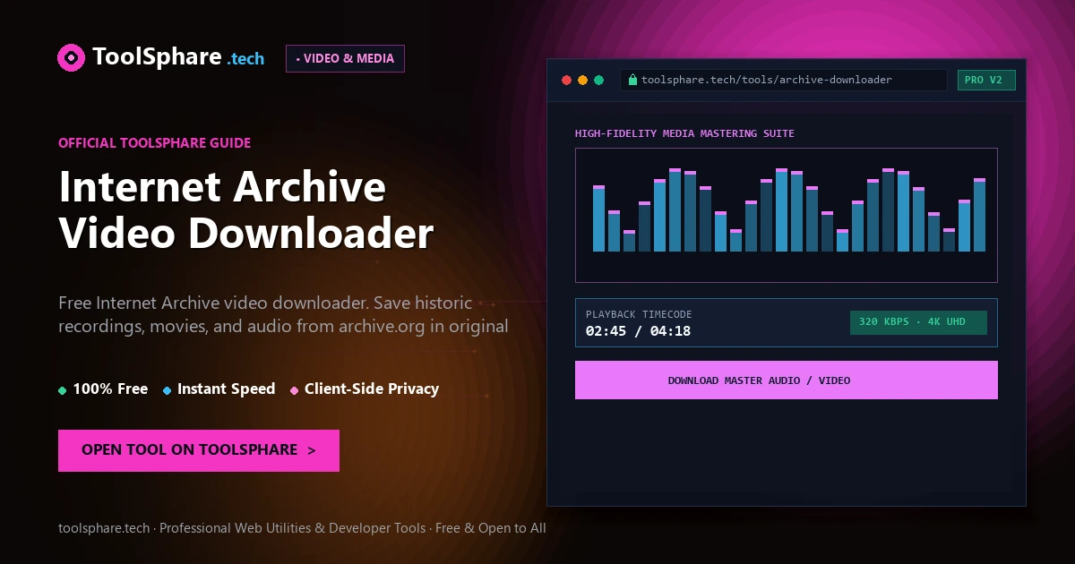 Internet Archive Video Downloader: free online guide - ToolSphare Guide