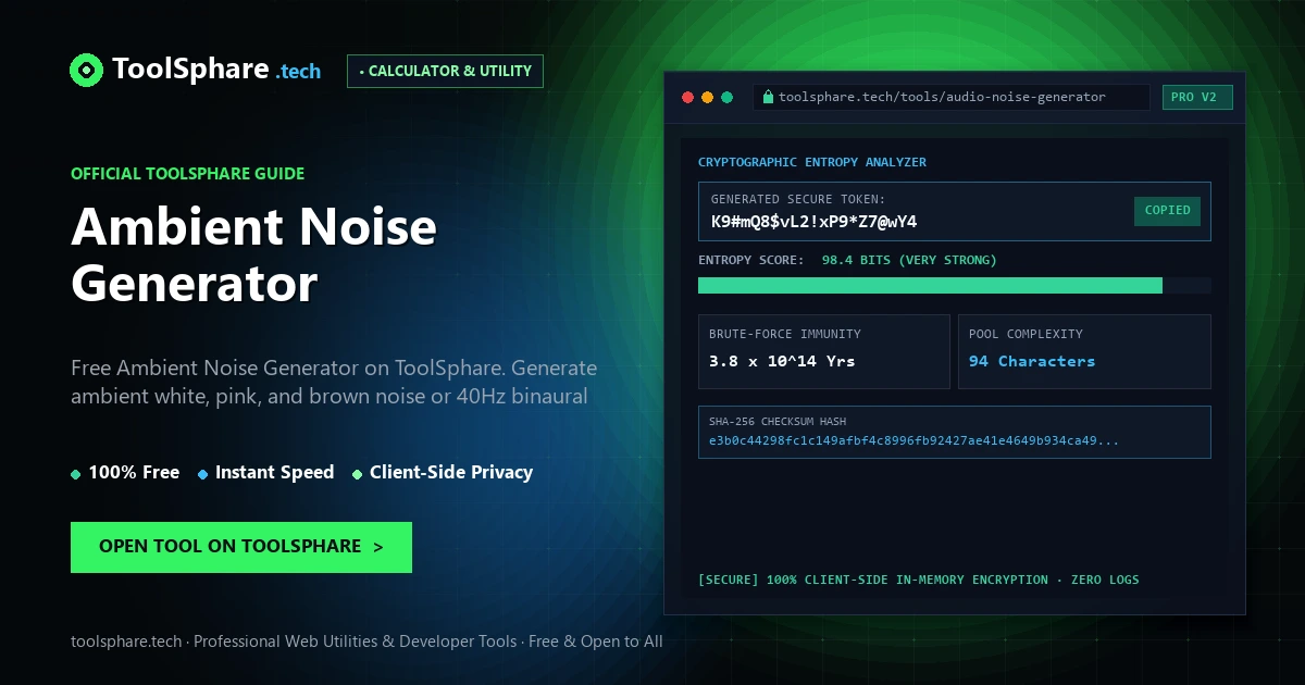 Ambient Noise Generator: free online guide - ToolSphare Guide