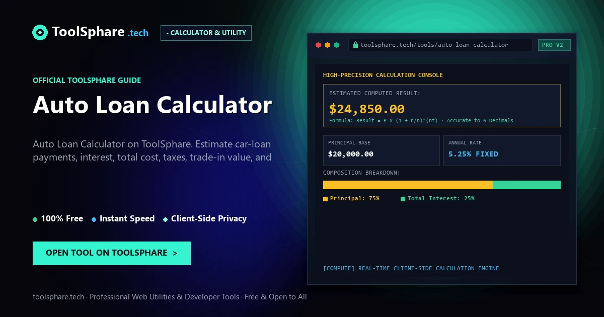 Auto Loan Calculator: free online guide - ToolSphare Guide