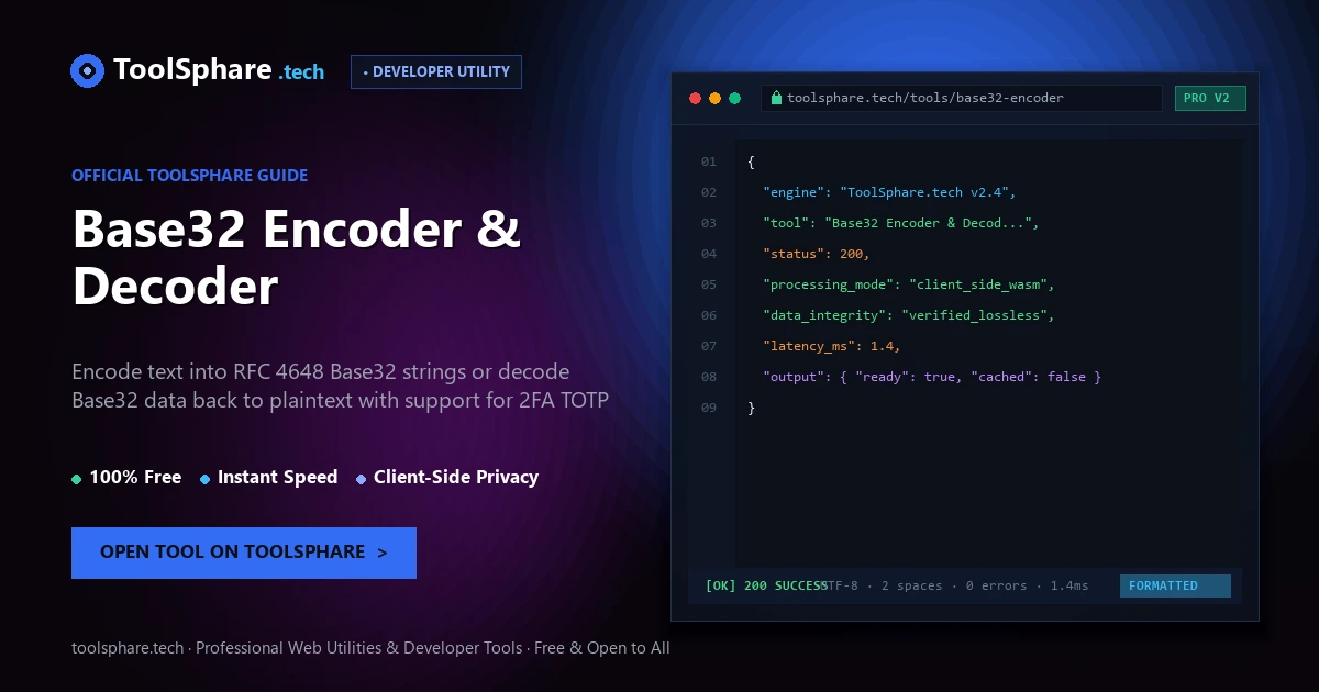 Base32 Encoder & Decoder: free online guide - ToolSphare Guide