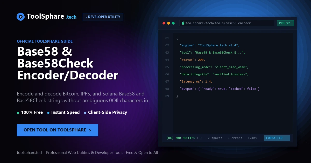 Base58 & Base58Check Encoder/Decoder: free online guide - ToolSphare Guide
