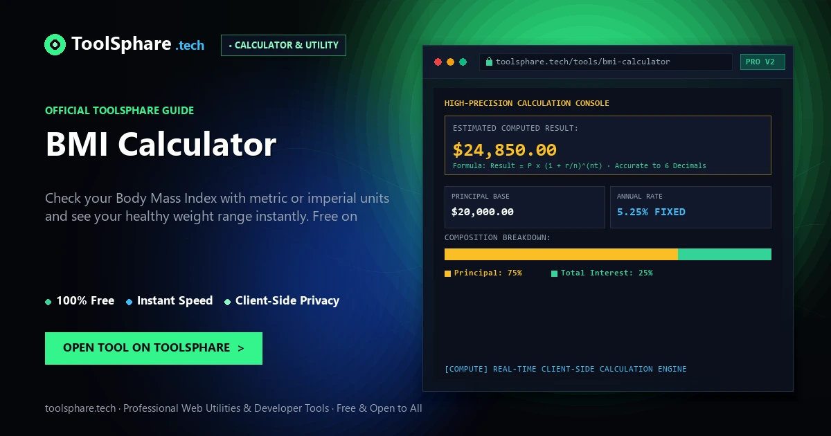 BMI Calculator: free online guide - ToolSphare Guide