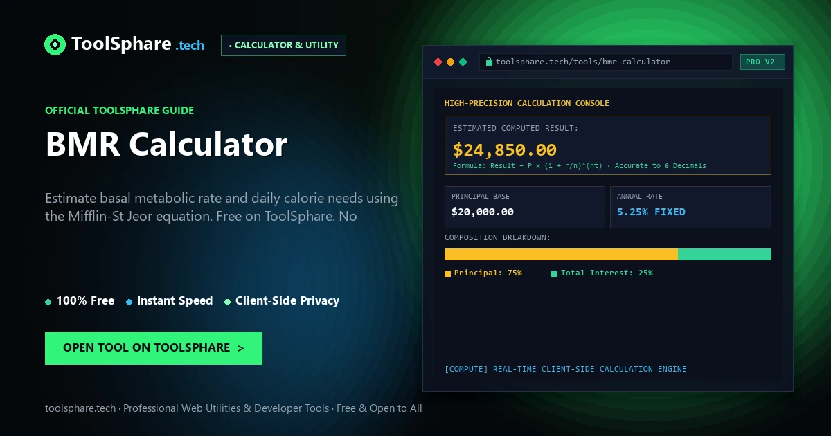 BMR Calculator: free online guide - ToolSphare Guide