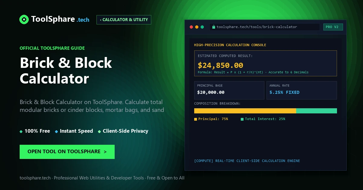 Brick & Block Calculator: free online guide - ToolSphare Guide