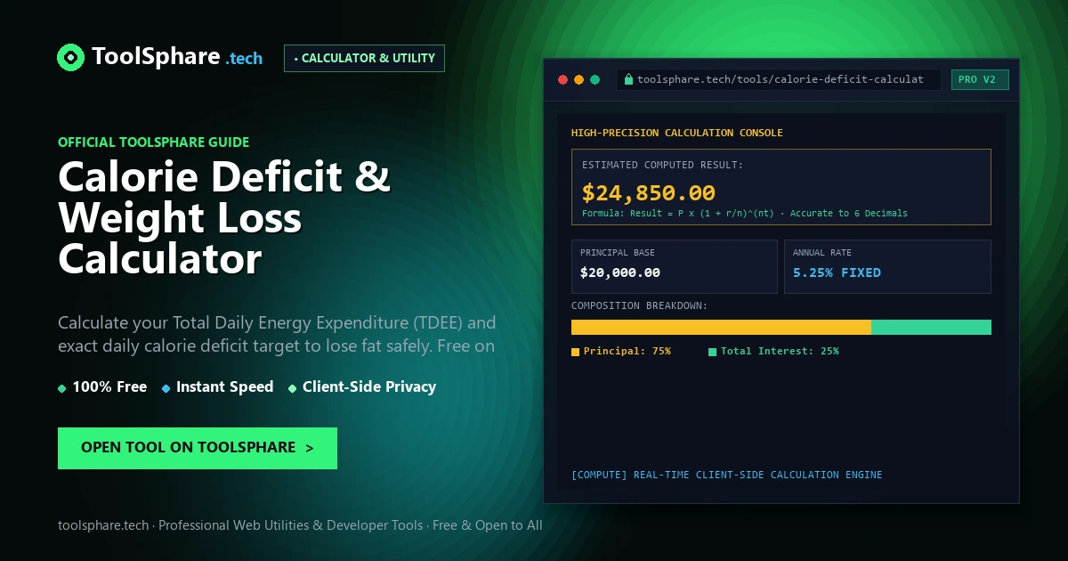 Calorie Deficit & Weight Loss Calculator: free online guide - ToolSphare Guide