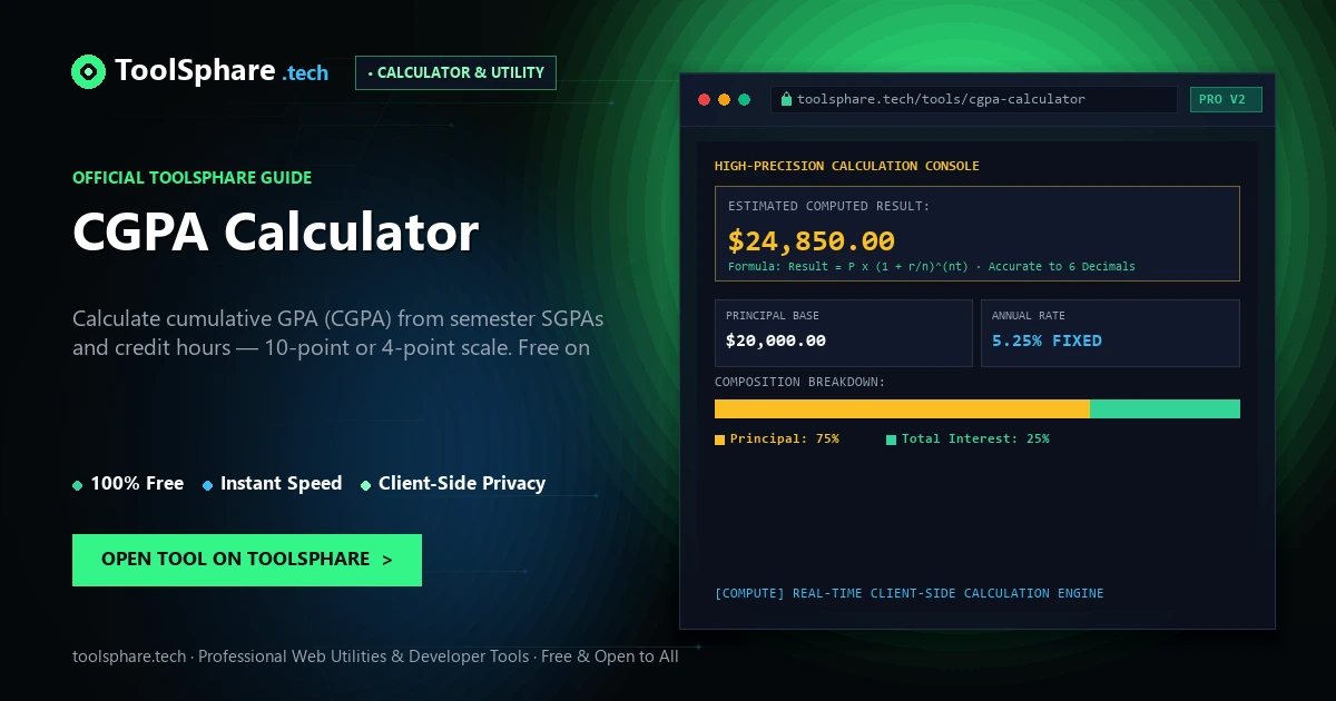 CGPA Calculator: free online guide - ToolSphare Guide