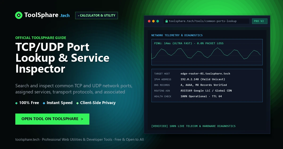 TCP/UDP Port Lookup & Service Inspector: free online guide - ToolSphare Guide
