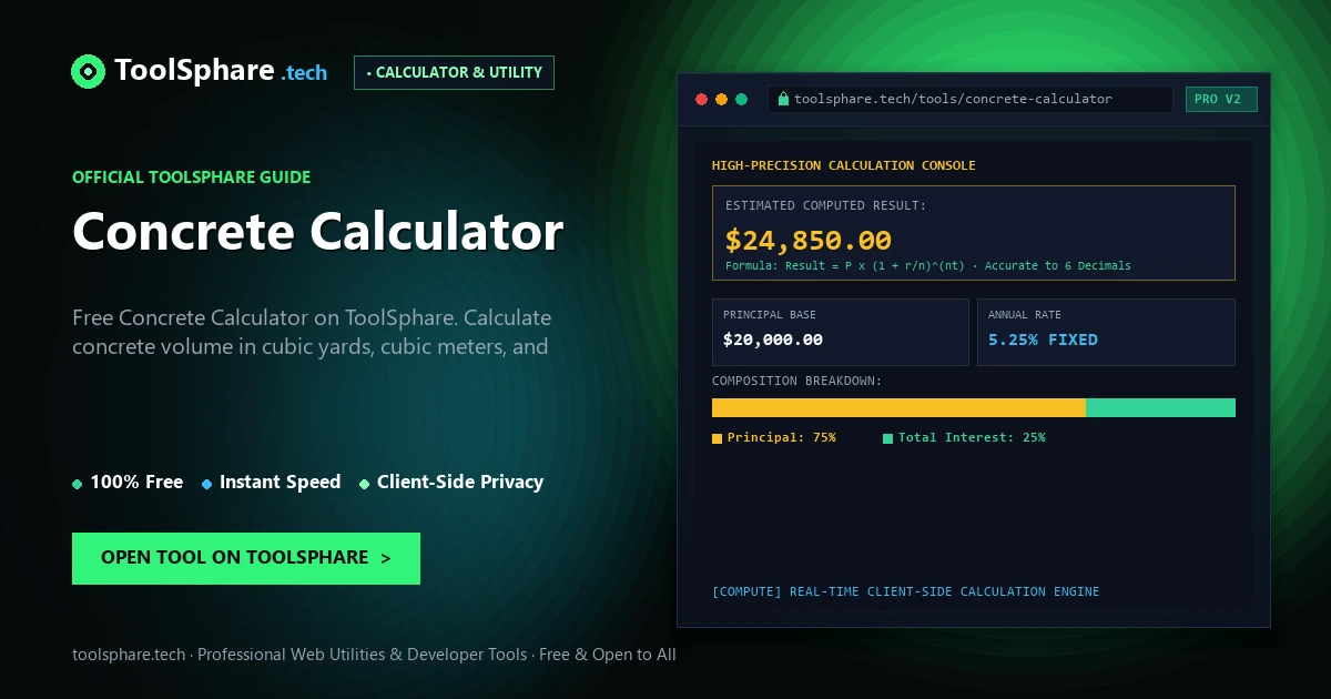 Concrete Calculator: free online guide - ToolSphare Guide