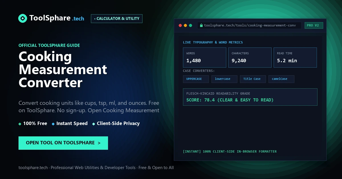 Cooking Measurement Converter: free online guide - ToolSphare Guide