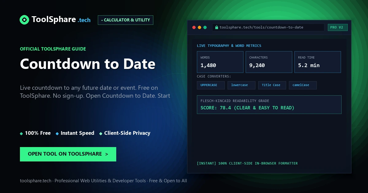 Countdown to Date: free online guide - ToolSphare Guide