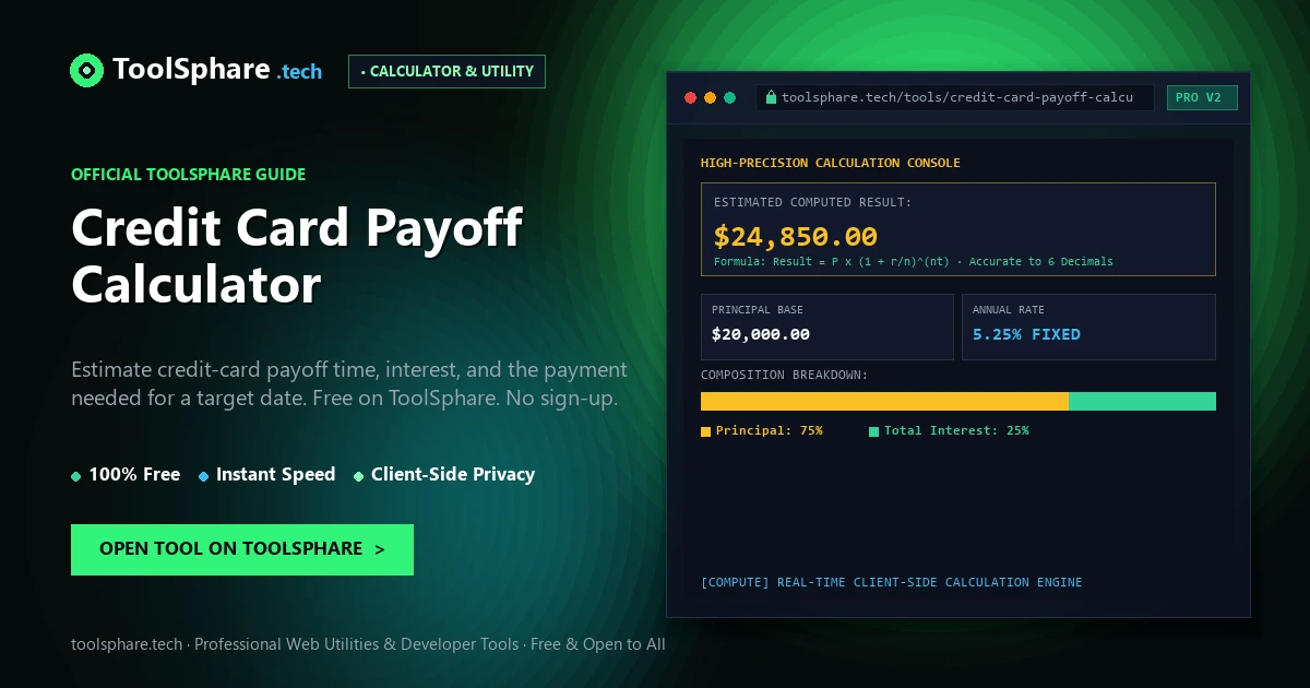 Credit Card Payoff Calculator: free online guide - ToolSphare Guide