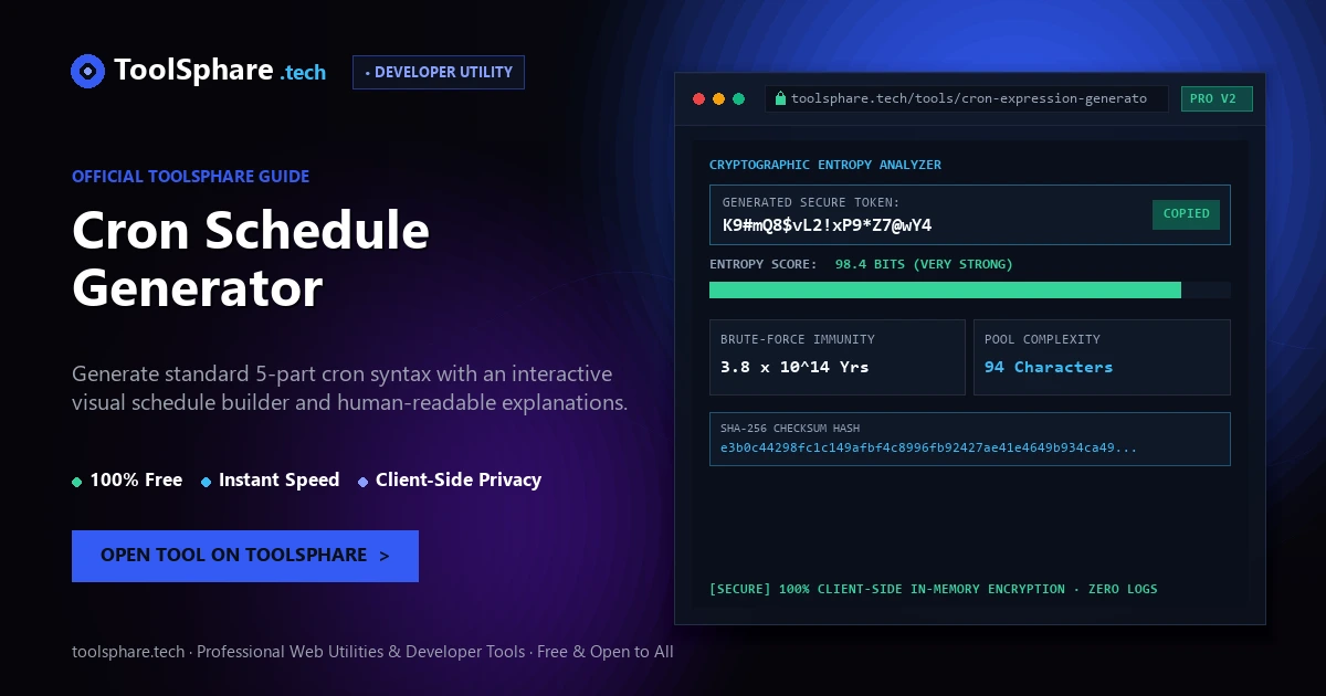 Cron Schedule Generator: free online guide - ToolSphare Guide