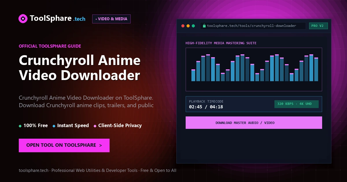 Crunchyroll Anime Video Downloader: free online guide - ToolSphare Guide
