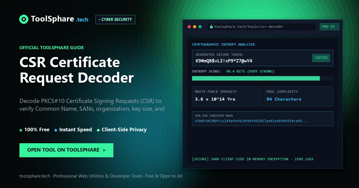 CSR Certificate Request Decoder: free online guide - ToolSphare Guide
