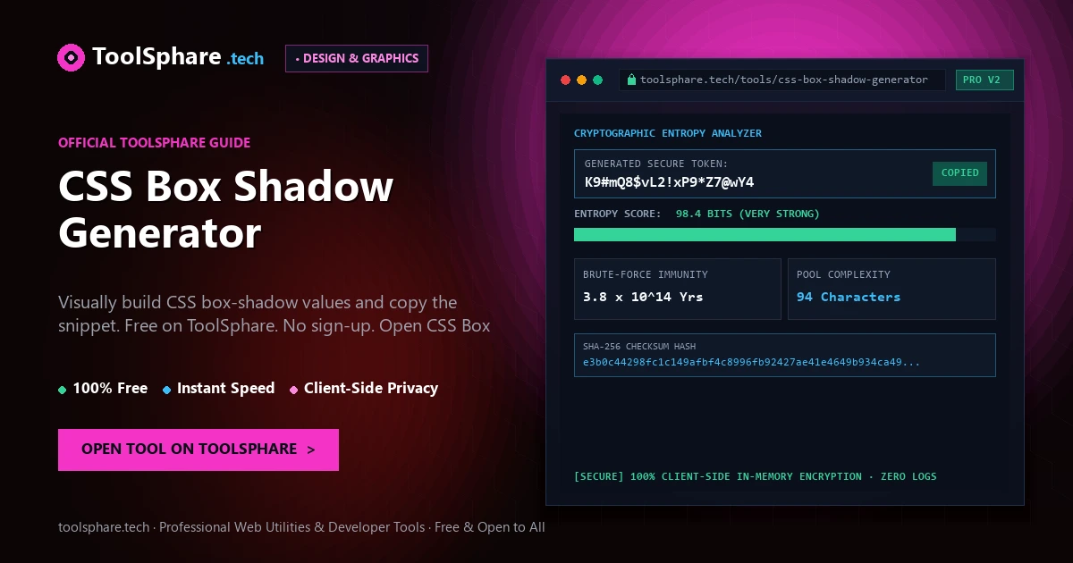 CSS Box Shadow Generator: free online guide - ToolSphare Guide