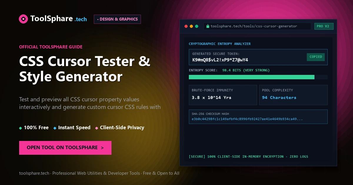 CSS Cursor Tester & Style Generator: free online guide - ToolSphare Guide