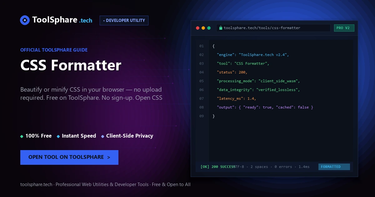 CSS Formatter: free online guide - ToolSphare Guide