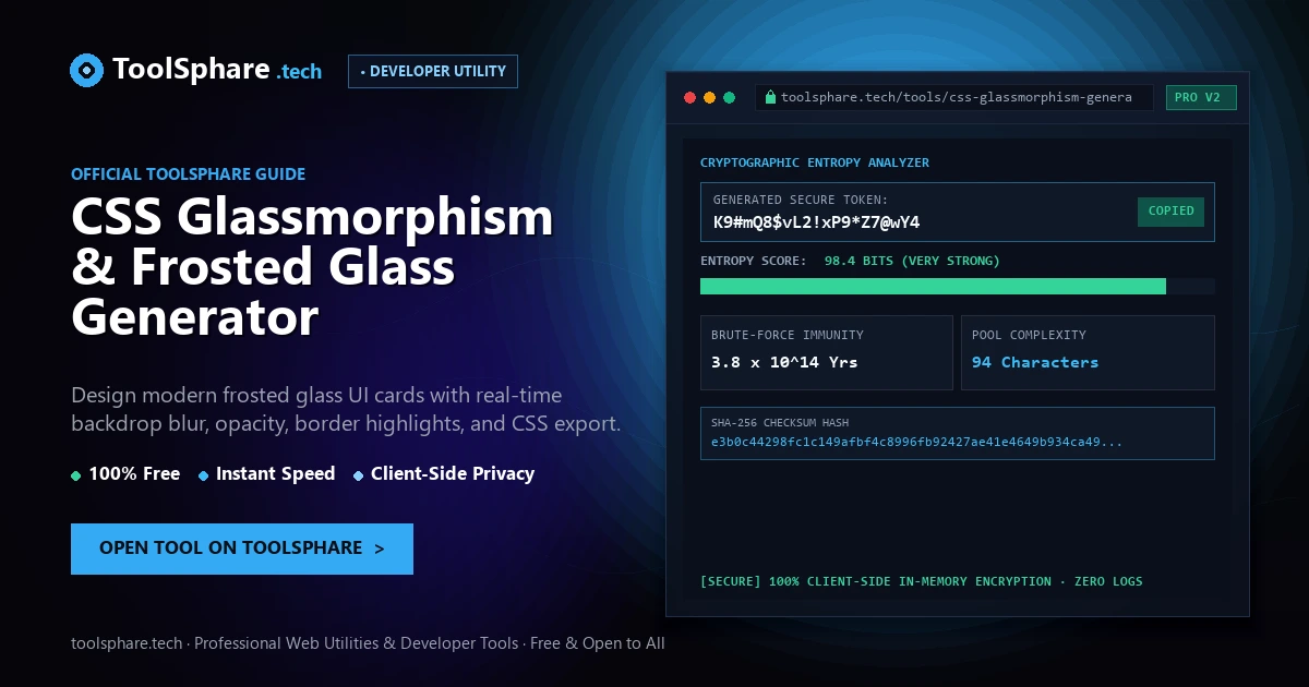 CSS Glassmorphism & Frosted Glass Generator: free online guide - ToolSphare Guide