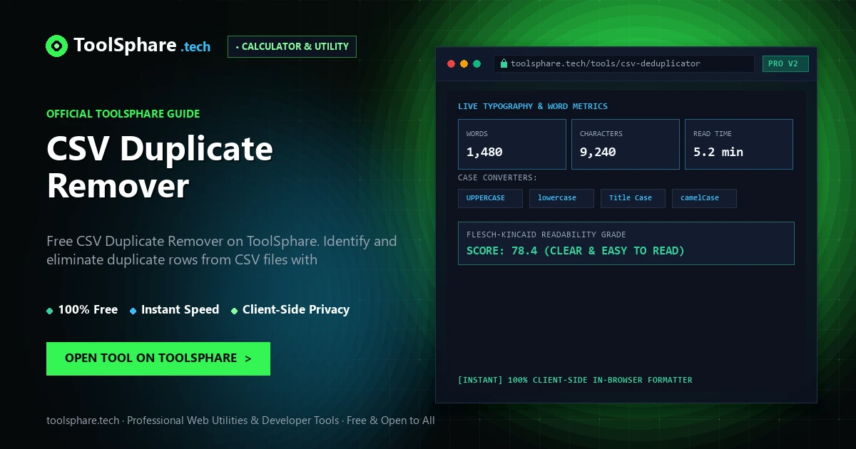 CSV Duplicate Remover: free online guide - ToolSphare Guide