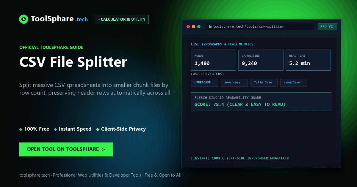 CSV File Splitter: free online guide - ToolSphare Guide