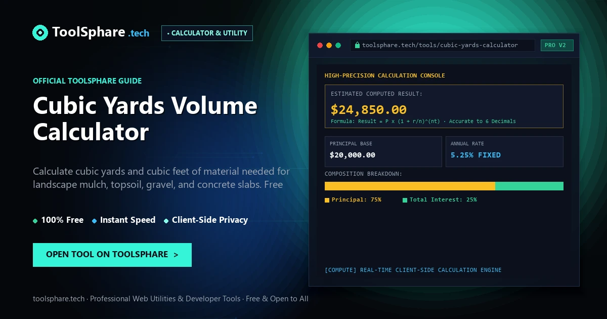 Cubic Yards Volume Calculator: free online guide - ToolSphare Guide