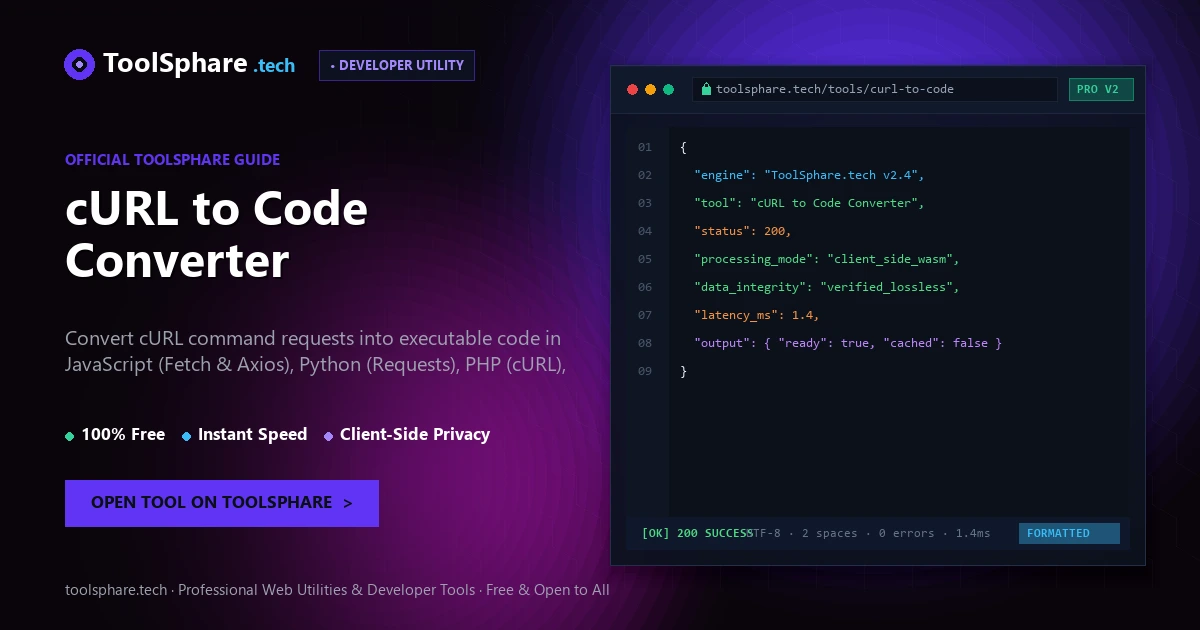 cURL to Code Converter: free online guide - ToolSphare Guide