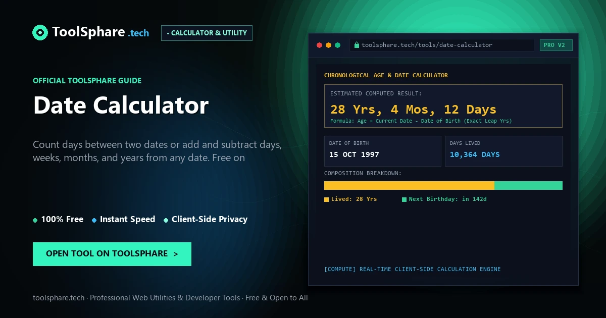 Date Calculator: free online guide - ToolSphare Guide