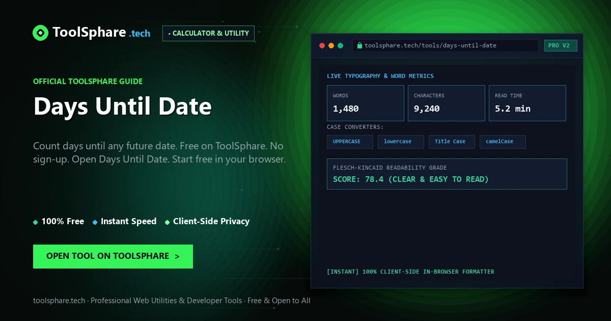 Days Until Date: free online guide - ToolSphare Guide