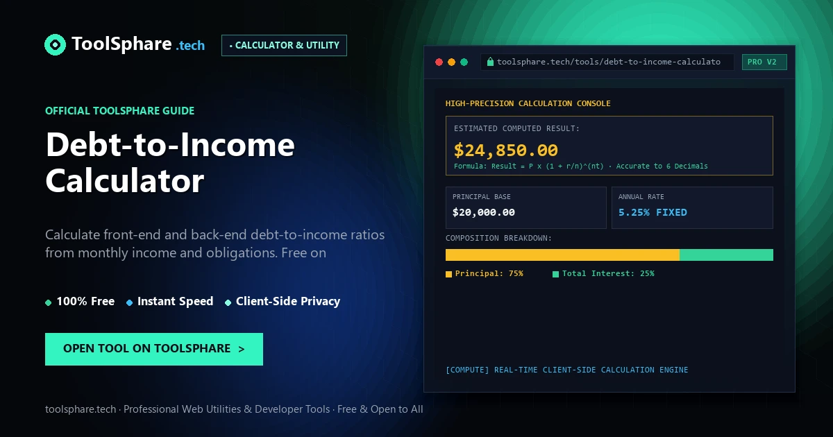 Debt-to-Income Calculator: free online guide - ToolSphare Guide