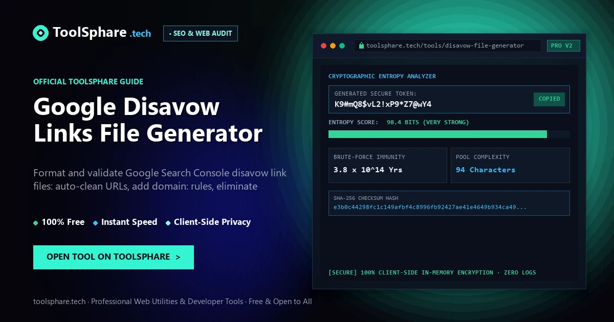 Google Disavow Links File Generator: free online guide - ToolSphare Guide