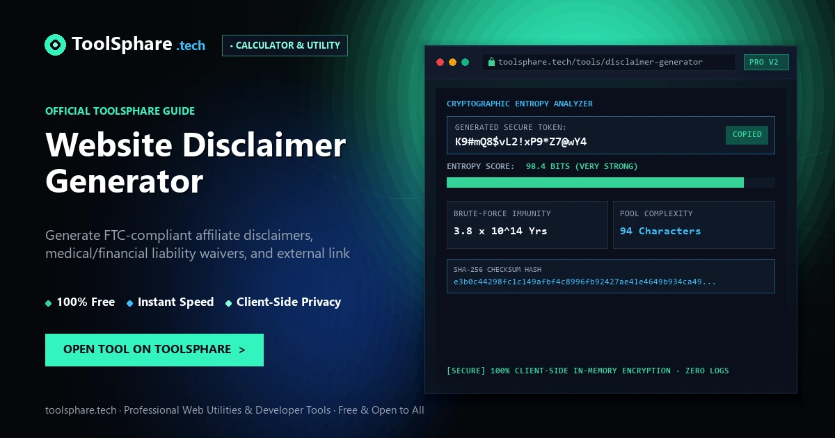 Website Disclaimer Generator: free online guide - ToolSphare Guide
