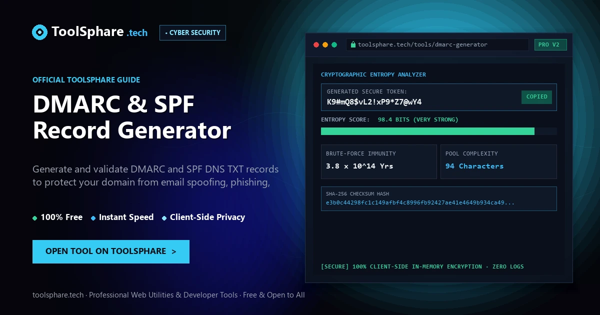 DMARC & SPF Record Generator: free online guide - ToolSphare Guide