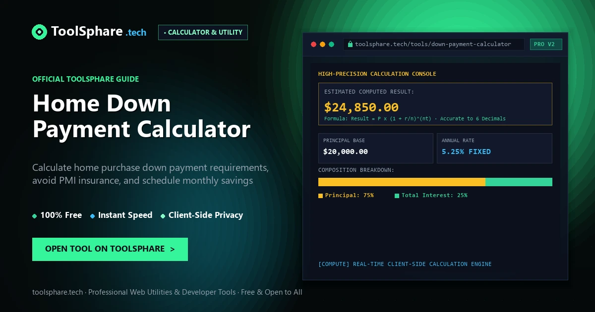 Home Down Payment Calculator: free online guide - ToolSphare Guide