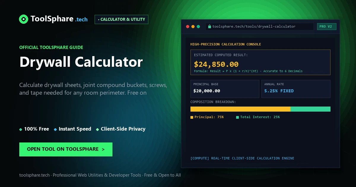 Drywall Calculator: free online guide - ToolSphare Guide