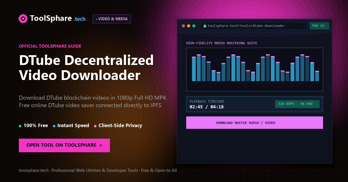 DTube Decentralized Video Downloader: free online guide - ToolSphare Guide
