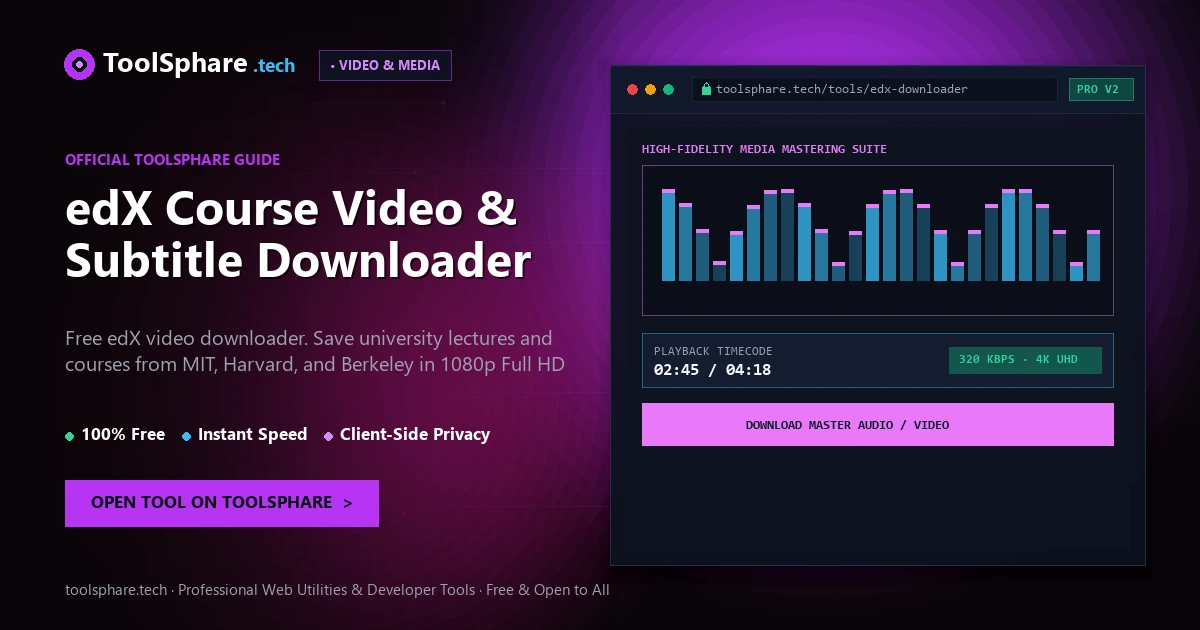 edX Course Video & Subtitle Downloader: free online guide - ToolSphare Guide