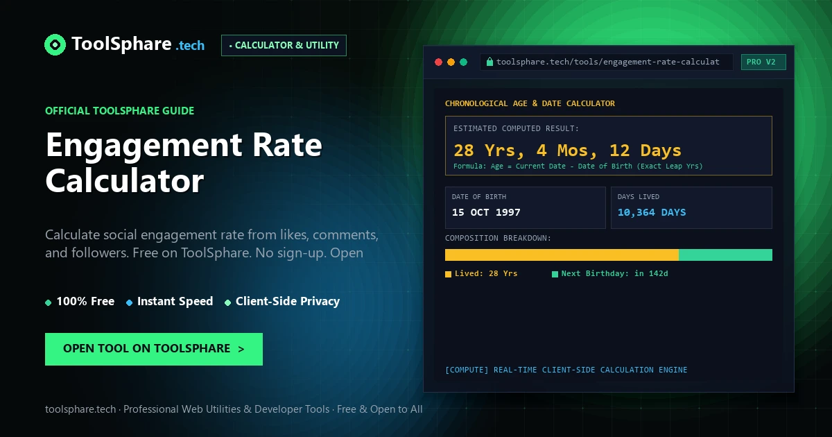 Engagement Rate Calculator: free online guide - ToolSphare Guide