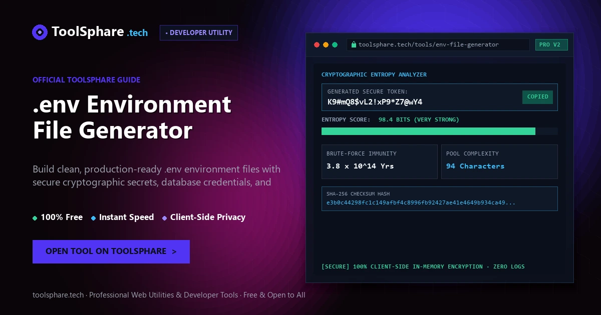 .env Environment File Generator: free online guide - ToolSphare Guide