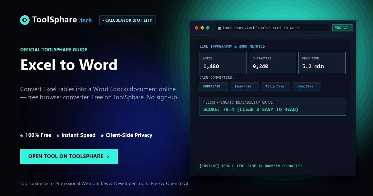Excel to Word: free online guide - ToolSphare Guide