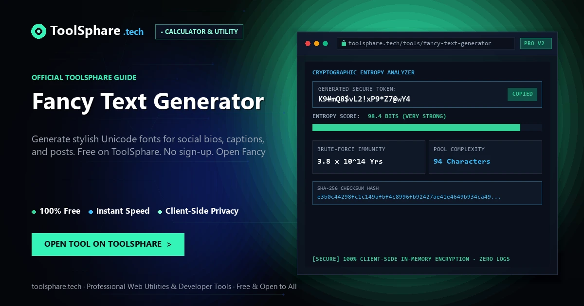 Fancy Text Generator: free online guide - ToolSphare Guide