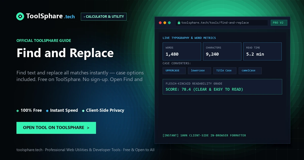 Find and Replace: free online guide - ToolSphare Guide