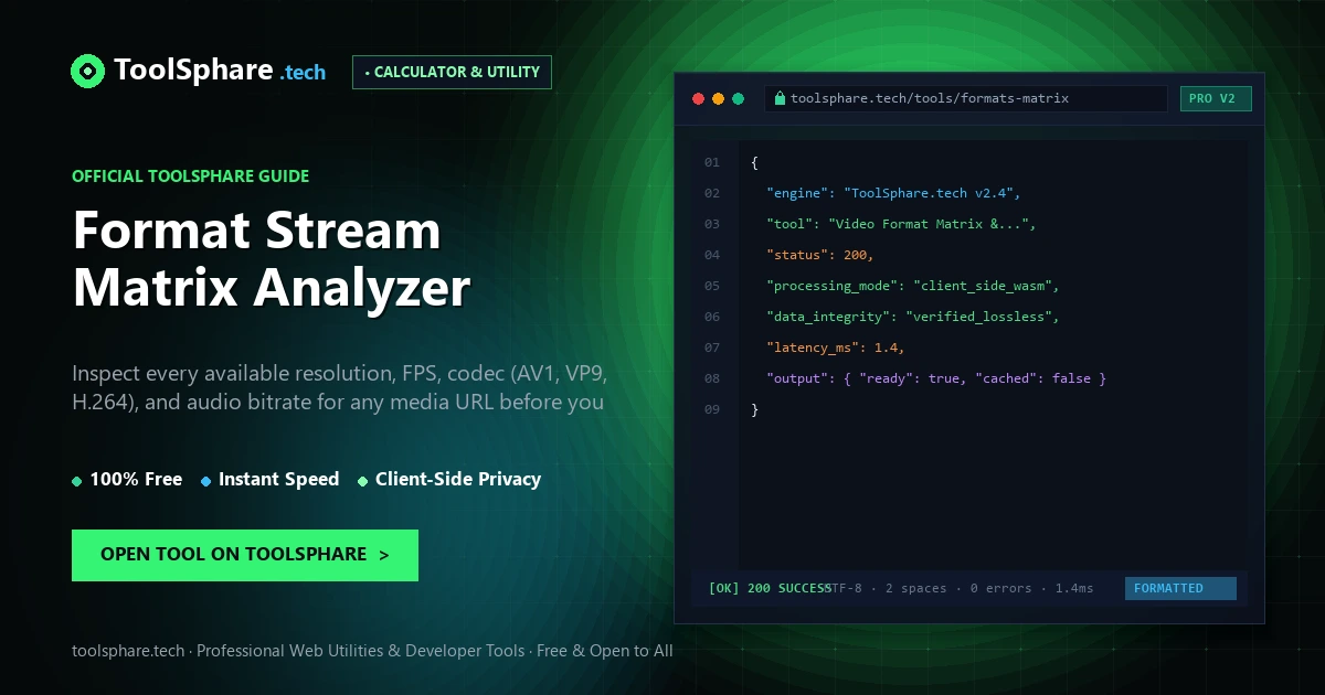 Format Stream Matrix Analyzer: free online guide - ToolSphare Guide